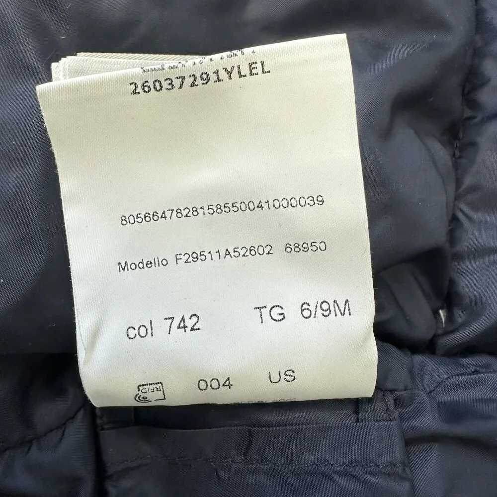 Moncler K2 Hooded Down Jacket Fox‎ Fur Trim Navy Size 6 to 9 months Baby